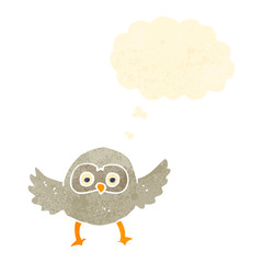 retro cartoon cute little owl