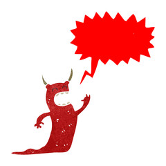 retro cartoon siging devil