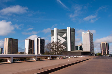 Fototapeta na wymiar Buildings of the South Banking Sector of Brasilia City