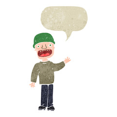 retro cartoon man talking