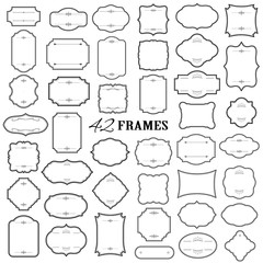 Obraz premium Vintage frames mega set isolated on white.