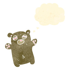 retro cartoon tired little bear