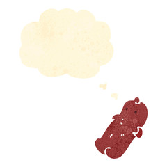 retro cartoon candy with thought bubble