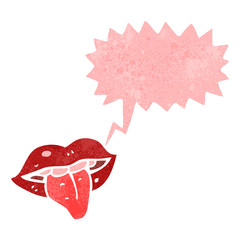 retro cartoon mouth with speech bubble