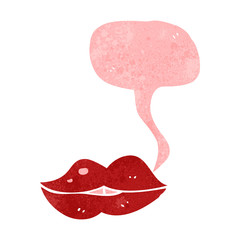 retro cartoon mouth with speech bubble