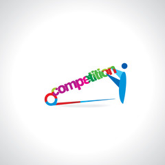 colorful competition holding by peoples vector 