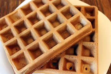 chocolate wafer, captured with a small depth of field