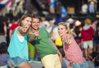 Beautiful teens at summer festival