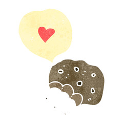 retro cartoon love cookies symbol