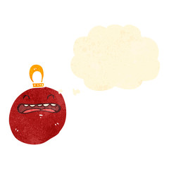 retro cartoon xmas decoration with thought bubble