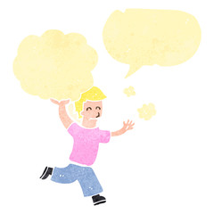 retro cartoon man with cloud