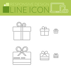 Line icons. Responsive design. Gift and girfcard.