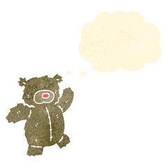 retro cartoon waving teddy bear