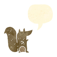 retro cartoon squirrel with speech bubble