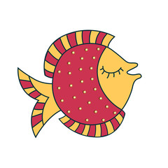 Vector Illustration of an Abstract Decorative Fish