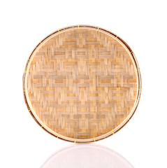 Thai threshing basket,plate use in thai kitchen, white background