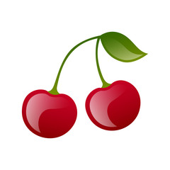 Vector Illustration of Fresh Cherries
