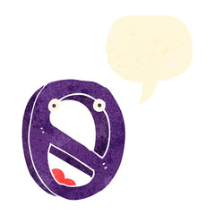 retro cartoon number zero with speech bubble