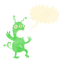 Obraz premium retro cartoon alien