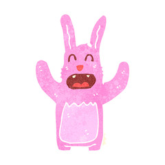 retro cartoon pink rabbit