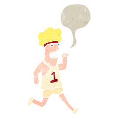 retro cartoon marathon runnder