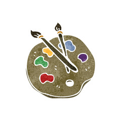 retro cartoon artist palette