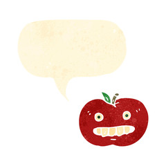 funny retro cartoon apple
