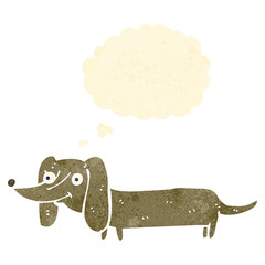retro cartoon sausage dog
