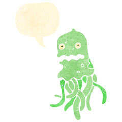 retro cartoon jellyfish