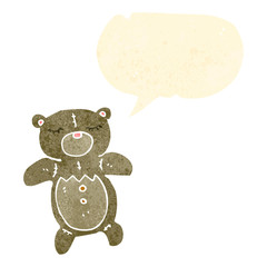 retro cartoon teddy bear