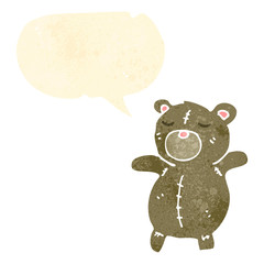 retro cartoon teddy bear