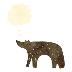 retro cartoon bear with thought bubble