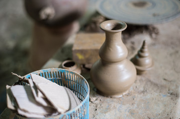 Thai traditional clay pottery