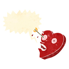 love struck heart retro cartoon