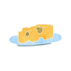 retro cartoon cheese on plate