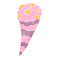retro cartoon shooting star symbol