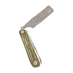 retro cartoon cut throat razor