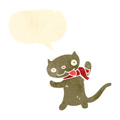retro cartoon funny little cat