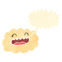 retro cartoon happy,cloud,
