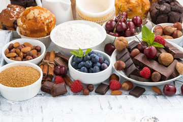 assortment products for baking cakes