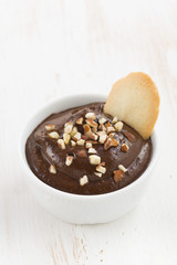 dessert - chocolate mousse with biscuits, vertical
