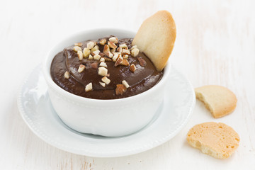 dessert - chocolate mousse with biscuits