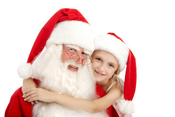 Classic Santa and a Happy Little Girl