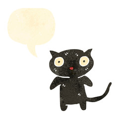 retro cartoon cute black cat