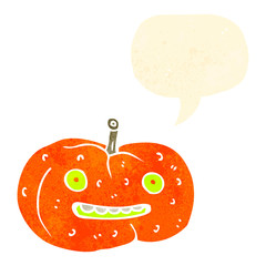 retro cartoon friendly halloween pumpkin