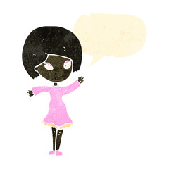 retro cartoon talking woman