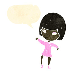 retro cartoon talking woman