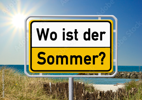 "Ortsschild Wo ist der Sommer?" Stockfotos und lizenzfreie Bilder auf