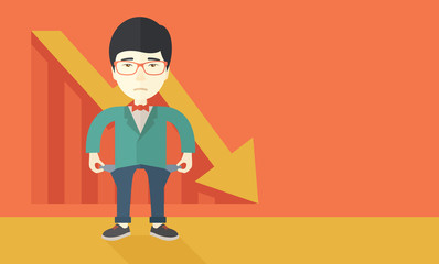 Obraz premium Chinese businessman failed.