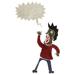 retro cartoon terrified man